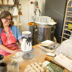 Nicola Tassie in her studio in London 2016